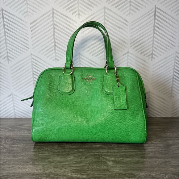 Coach Handbags - Coach Vibrant Green Leather Two-Way Bag